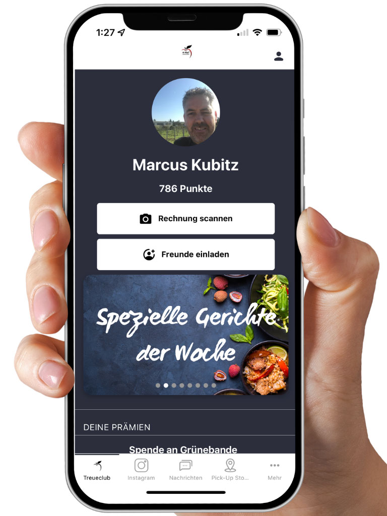 Unsere Kundenclub-App für unser Restaurant in Großostheim.